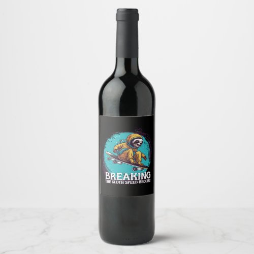 breaking the sloth speed record wine label