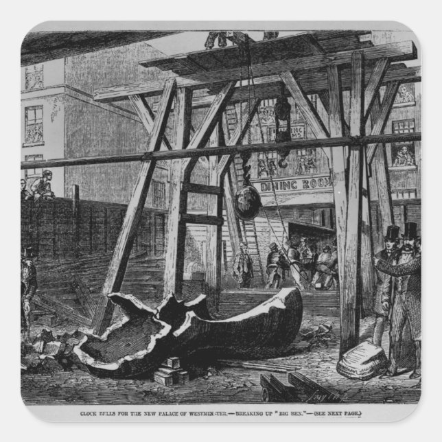 Breaking up Big Ben Square Sticker (Front)