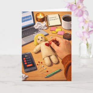 Breaking Up Is Hard To Do – Dark Humor Voodoo Doll Card