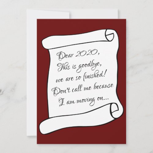 Breaking up With 2020 Funny Seasons Greetings Holiday Card