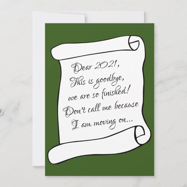 Breaking up With 2021 Funny Seasons Greetings  Holiday Card (Front)