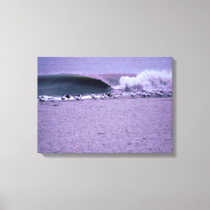Breaking Wave and Seagulls Canvas Print