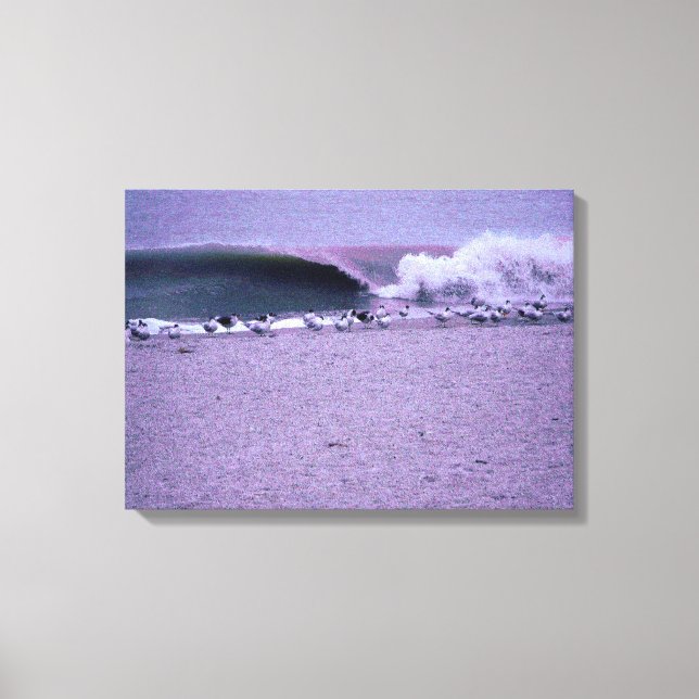 Breaking Wave and Seagulls Canvas Print (Front)