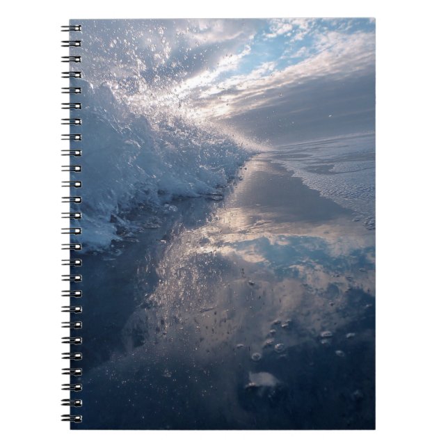 Breaking Wave Reflection Ocean Photography Notebook (Front)