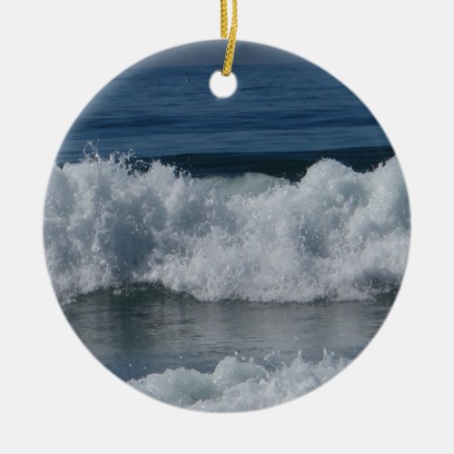 Breaking Waves Ceramic Ornament