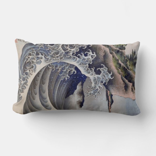 Breaking Waves, Hokusai Lumbar Pillow (Front)