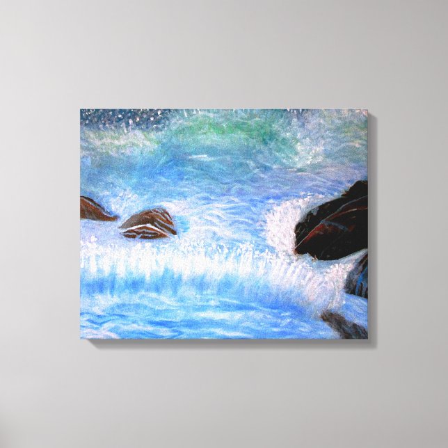 BREAKING WAVES ON THE SEA  CANVAS PRINT (Front)
