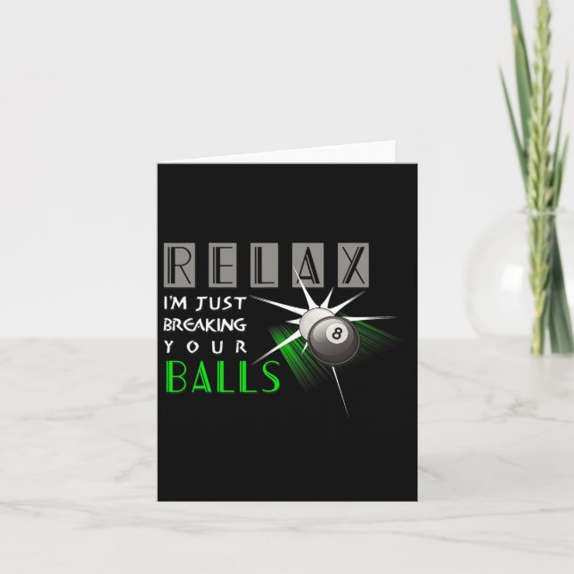 Breaking Your Funny Billiards Pool Player Gift  Card (Front)