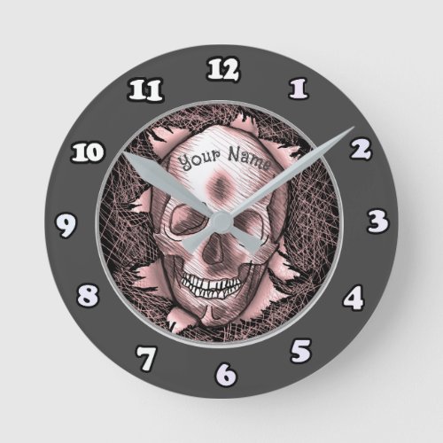 Breakout Red Skull custom name clock