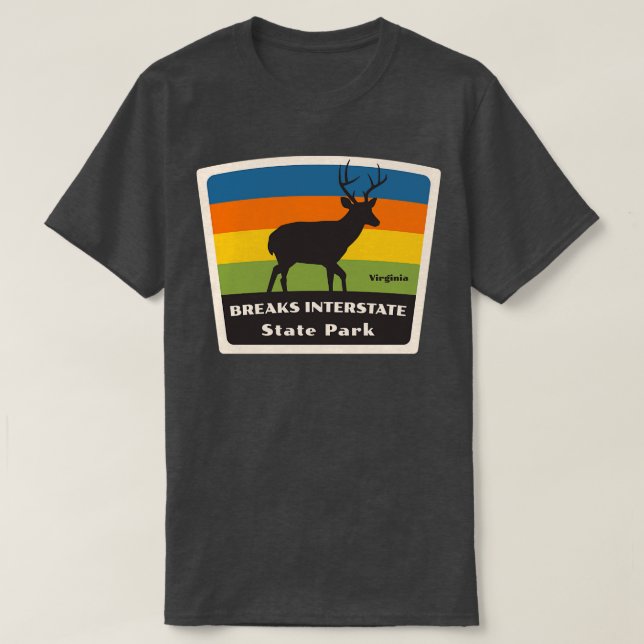 Breaks Interstate State Park Virginia Roaming Deer T-Shirt (Design Front)