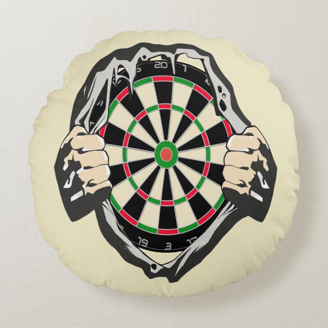 Breakthrough to the Bullseye – Ultimate Dartboard  Round Pillow (Front)