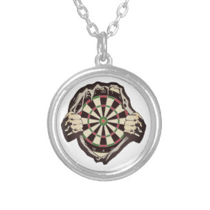 Breakthrough to the Bullseye – Ultimate Dartboard  Silver Plated Necklace