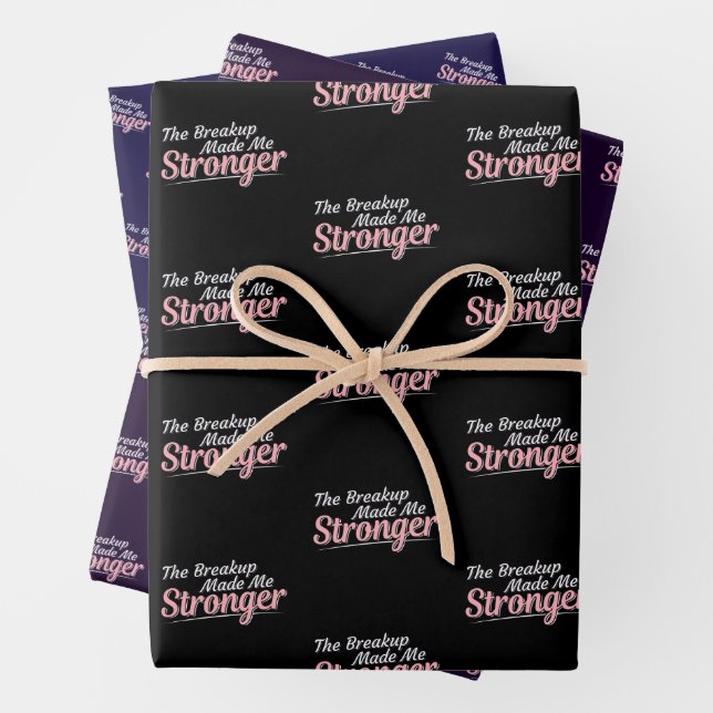 Breakup Made Me Stronger - Grief Recovery Wrapping Paper Sheets (In situ)