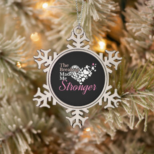 Breakup Made Me Stronger - Recovery Support Snowflake Pewter Christmas Ornament