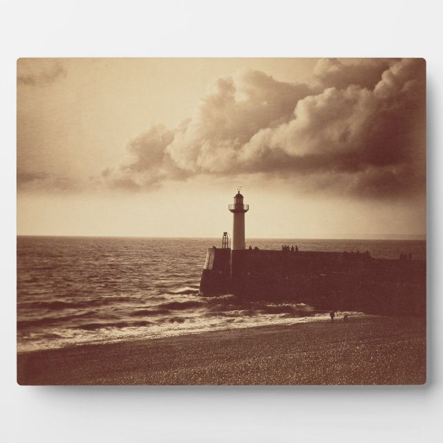 Breakwater at Sete, c.1855 (albumen print from a c Plaque (Front)