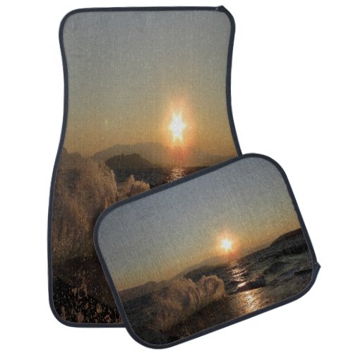 Breakwater in Croatia beautiful sunset       Car Floor Mat