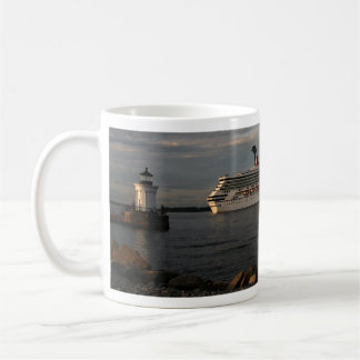 Breakwater Light - Cruise Ship leaving the harbor. Coffee Mug