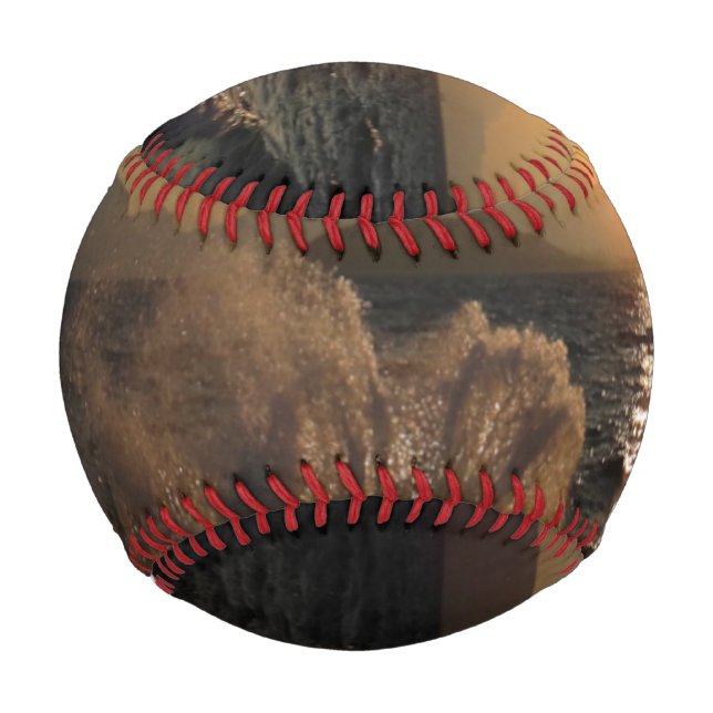 Breakwater Sunset in Croatia – Adriatic Bura Waves Baseball (Back)