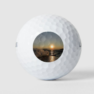 Breakwater Sunset in Croatia – Adriatic Bura Waves Golf Balls