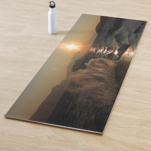 Breakwater Sunset in Croatia – Adriatic Bura Waves Yoga Mat