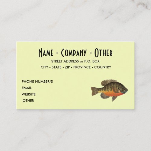 Bream Fishing Business Card