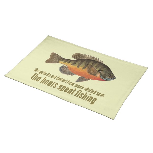 Bream Fishing Cloth Placemat (On Table)