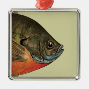 Bream Fishing Metal Ornament