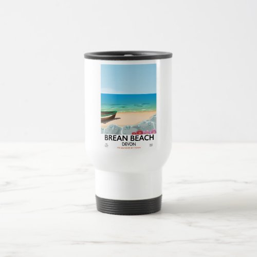 Brean Beach Devon vintage travel poster Travel Mug