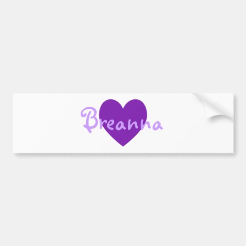 Breanna in Purple Bumper Sticker