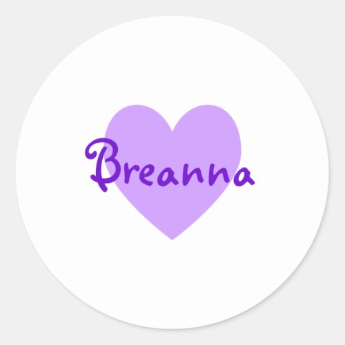 Breanna in Purple Classic Round Sticker
