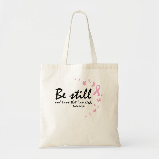 Breas Cancer Awareness Religious Chrisian Gifs Pin Tote Bag (Front)