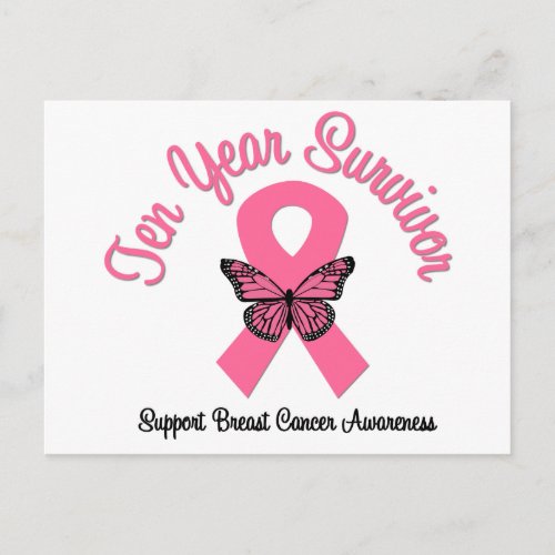 Breast Cancer 10 Year Survivor Postcard