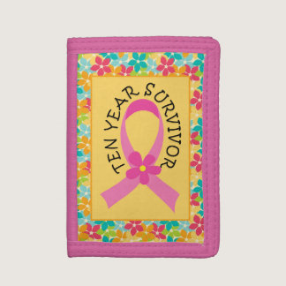 Breast Cancer 10 Year Survivor Ribbon Gift wallet