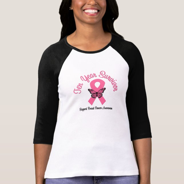 Breast Cancer 10 Year Survivor T-Shirt (Front)