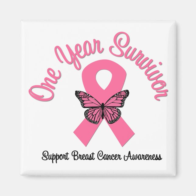 Breast Cancer 1 Year Survivor Magnet (Front)