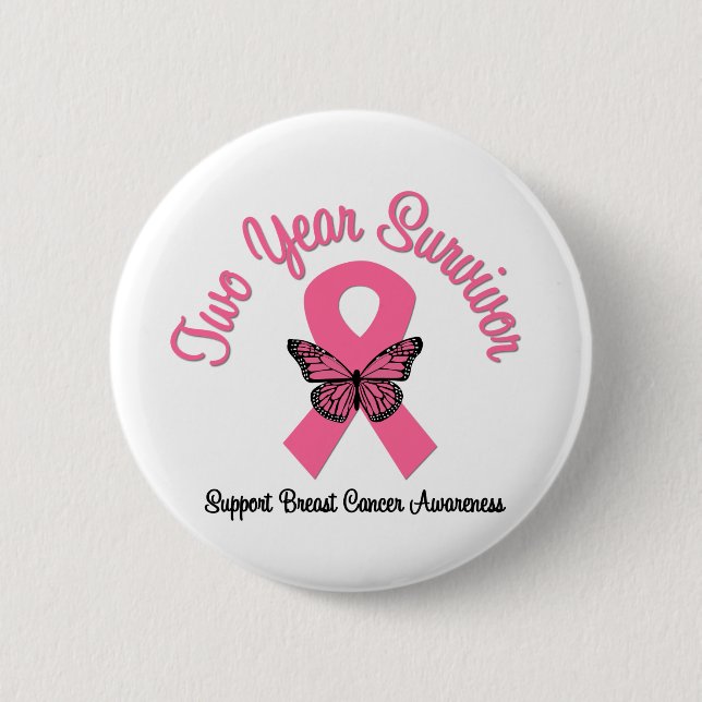 Breast Cancer 2 Year Survivor Button (Front)
