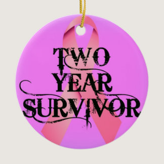 Breast Cancer 2 Year Survivor Ceramic Ornament