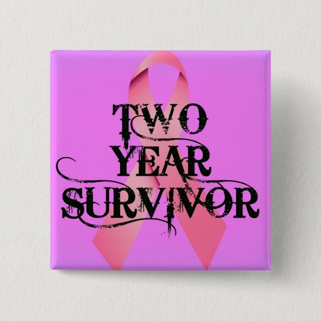 Breast Cancer 2 Year Survivor Pinback Button (Front)