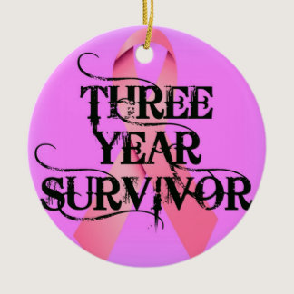 Breast Cancer 3 Year Survivor Ceramic Ornament