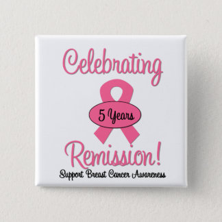 Breast Cancer 5 Year Remission Button