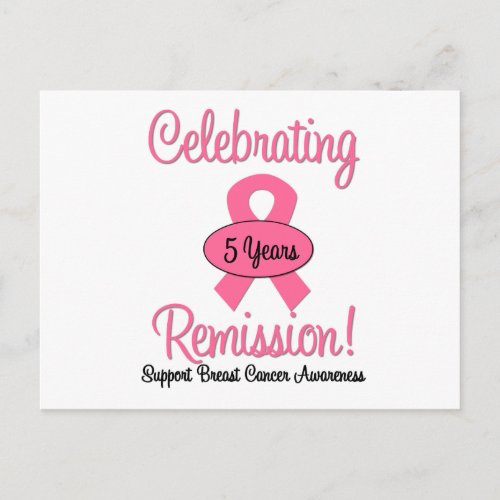 Breast Cancer 5 Year Remission Postcard