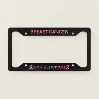 Breast Cancer 5 Year Survivor License Frame