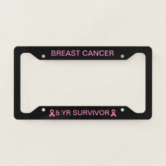 Breast Cancer 5 Year Survivor License Frame