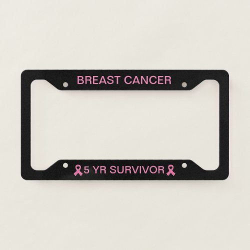 Breast Cancer 5 Year Survivor License Frame