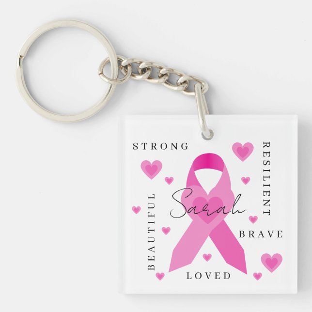 Breast Cancer Acrylic Keychain (Front)