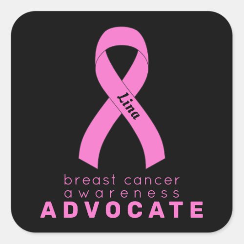 Breast Cancer Advocate Black Square Sticker