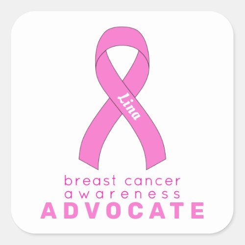 Breast Cancer Advocate White Square Sticker