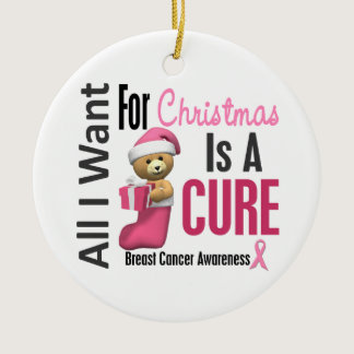 Breast Cancer All I Want For Christmas Ornaments