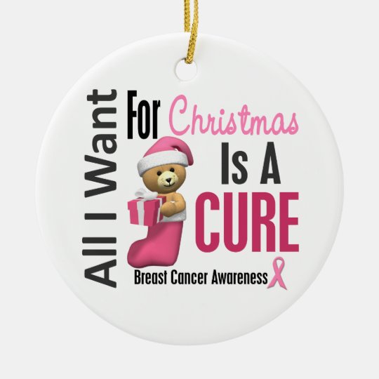 Breast Cancer All I Want For Christmas Ornaments