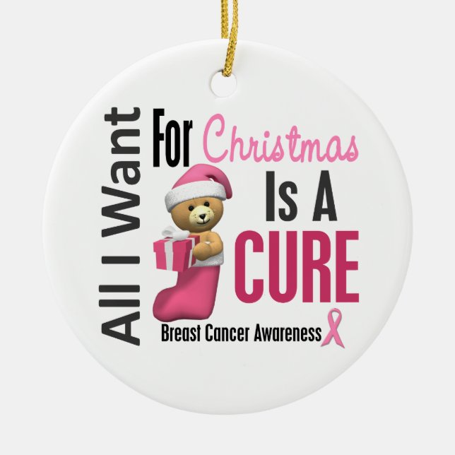 Breast Cancer All I Want For Christmas Ornaments (Front)